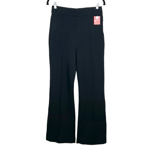 SPANX Hi-Rise Flare Pants Size Medium Tall NWT Black Ponte Knit Capsule Wardrobe - Picture 2 of 7